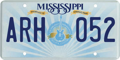 MS license plate ARH052