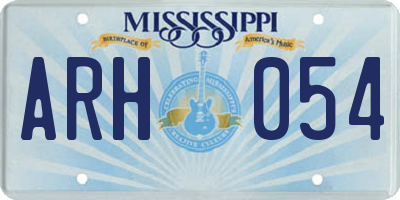 MS license plate ARH054