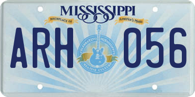 MS license plate ARH056