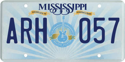 MS license plate ARH057
