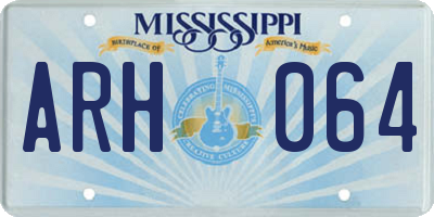 MS license plate ARH064