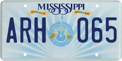 MS license plate ARH065