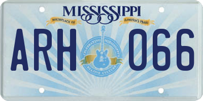 MS license plate ARH066