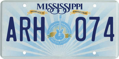 MS license plate ARH074
