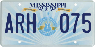 MS license plate ARH075