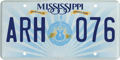 MS license plate ARH076
