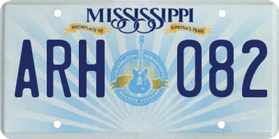 MS license plate ARH082