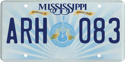 MS license plate ARH083