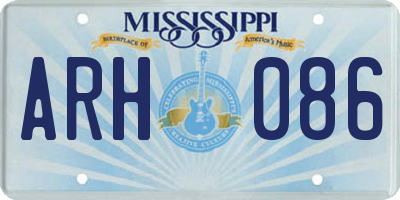 MS license plate ARH086