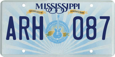 MS license plate ARH087