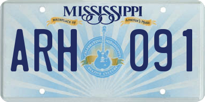 MS license plate ARH091