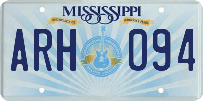 MS license plate ARH094