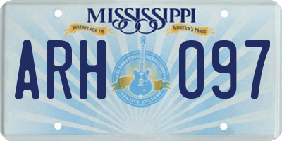MS license plate ARH097