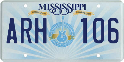 MS license plate ARH106