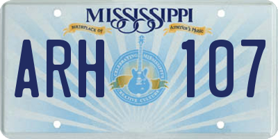 MS license plate ARH107