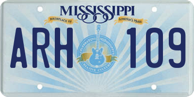 MS license plate ARH109