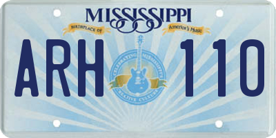 MS license plate ARH110