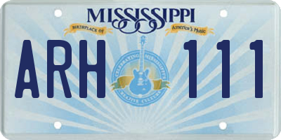 MS license plate ARH111