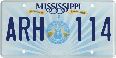 MS license plate ARH114