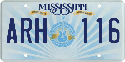 MS license plate ARH116