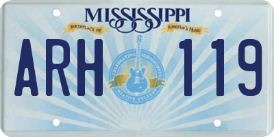 MS license plate ARH119
