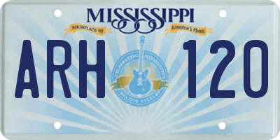 MS license plate ARH120