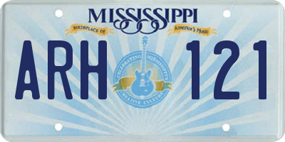 MS license plate ARH121