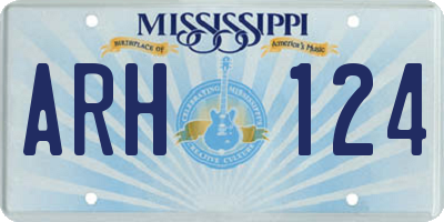 MS license plate ARH124