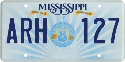 MS license plate ARH127