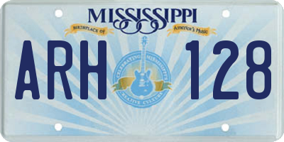 MS license plate ARH128