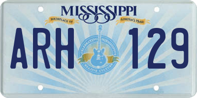 MS license plate ARH129