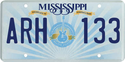 MS license plate ARH133