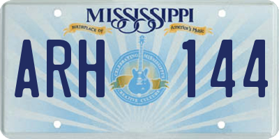 MS license plate ARH144