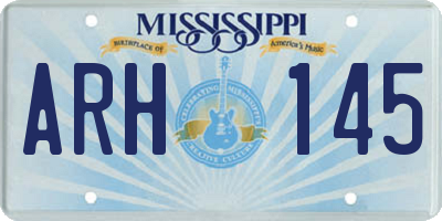 MS license plate ARH145