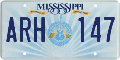 MS license plate ARH147
