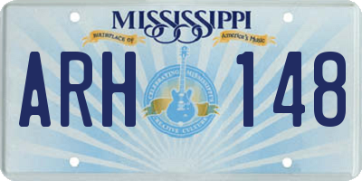 MS license plate ARH148