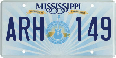 MS license plate ARH149