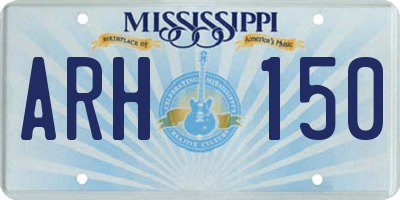MS license plate ARH150