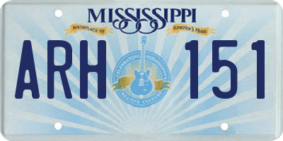 MS license plate ARH151
