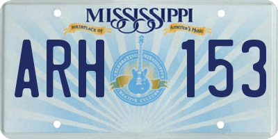 MS license plate ARH153