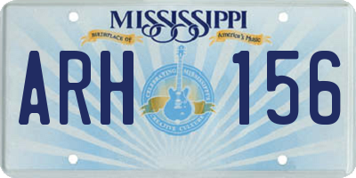 MS license plate ARH156