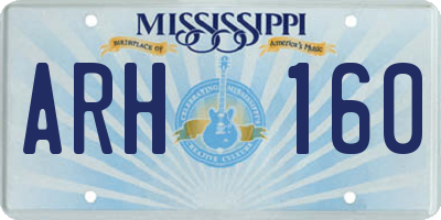 MS license plate ARH160