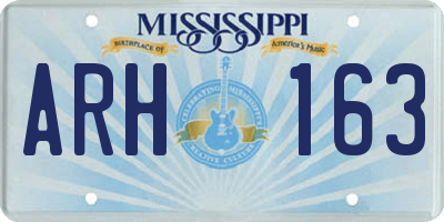 MS license plate ARH163