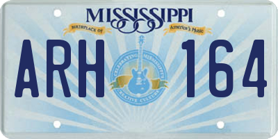 MS license plate ARH164