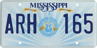 MS license plate ARH165