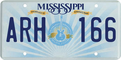 MS license plate ARH166