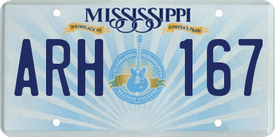 MS license plate ARH167