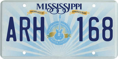 MS license plate ARH168