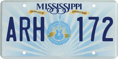 MS license plate ARH172