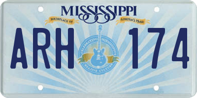 MS license plate ARH174